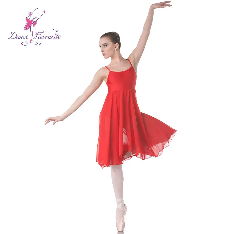 Top Selling Red Chiffon Dress for Adult Girls Ballet, Lyrical and Contemporary Dancing 02D0120
