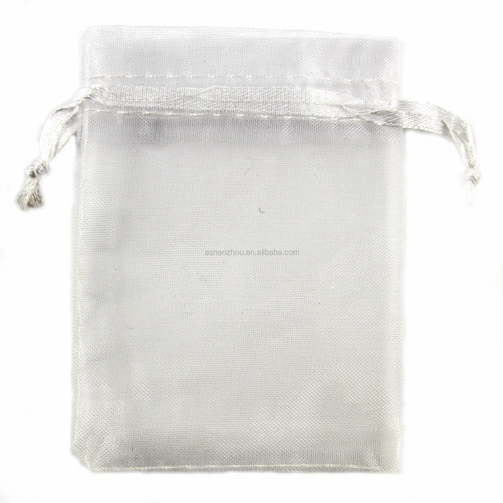 High quality popular custom wedding gift pouches small drawstring mesh silver jewelry organza bags