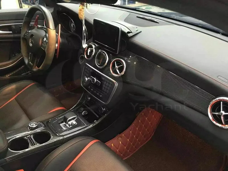 Dry Carbon Trim Fit For 14-16 A CLA GLK Class A45 CLA45 GLA45 W176 W117 X156 LHD Cup and COM AND Control Surround