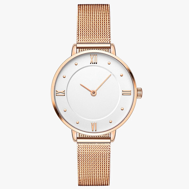 2017 Новый дизайн, модные с сетчатым ремешком Япония движение обратно из нержавеющей стали дамы браслет наручные часы