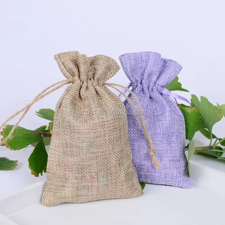 Wholesale Colored Jute Pouch Small Gift Jewelry Bag