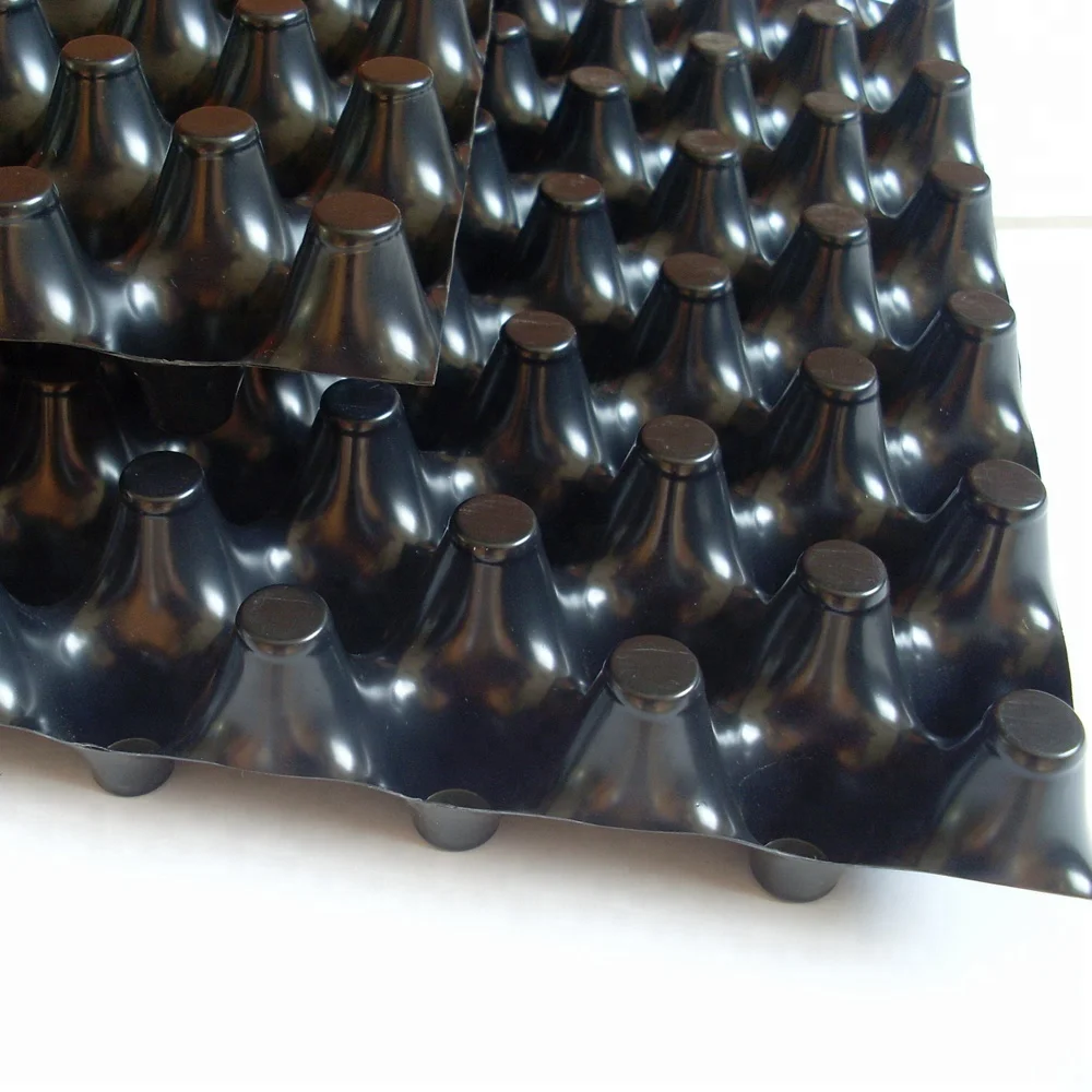 new  PVC perforated dimple composited with geotextile fabric drainage board water storage filter Strip drain
