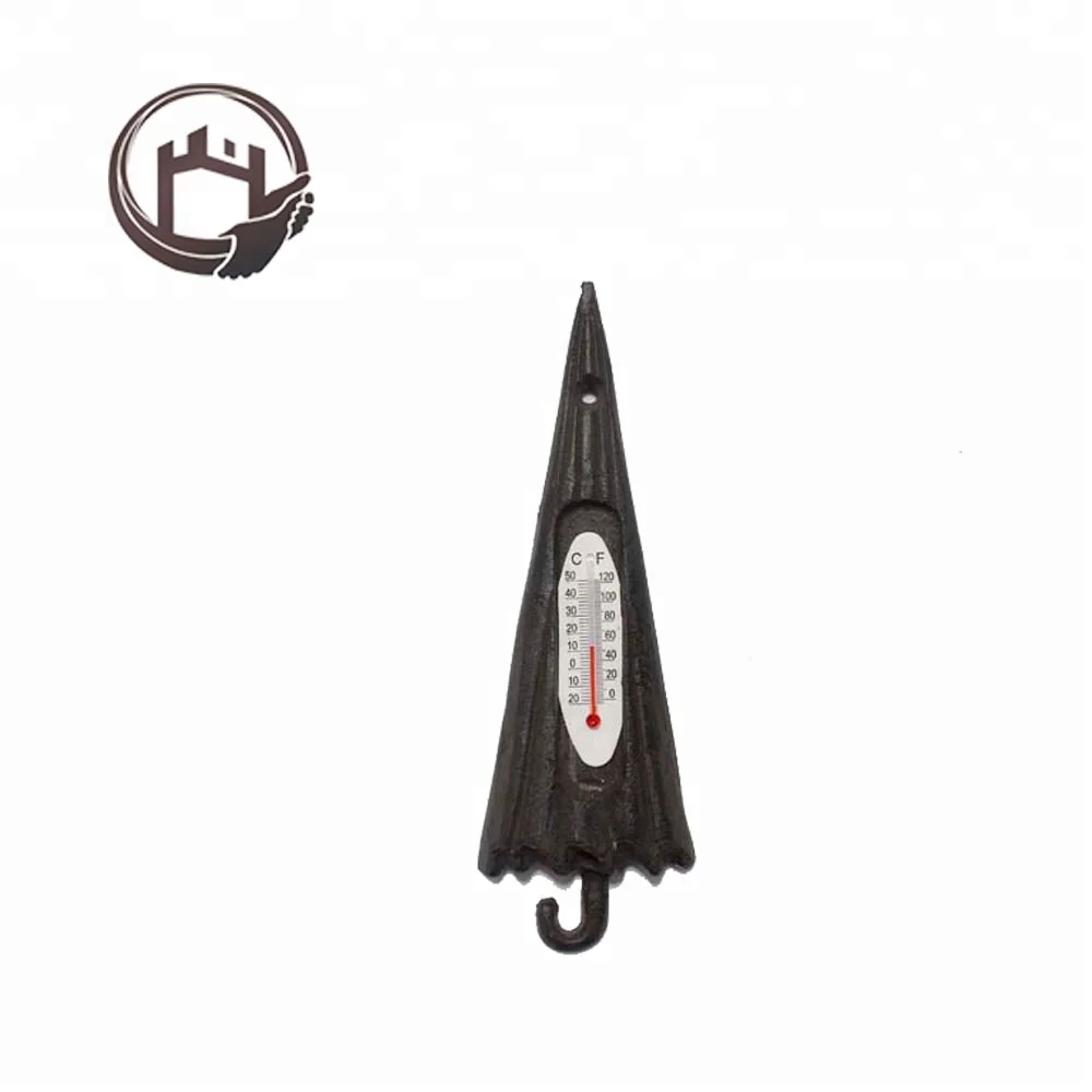 Decorative outdoor and indoor red mercury thermometer with large display