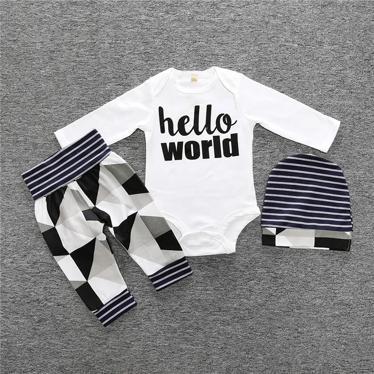
fashion bear brother organic cotton stylish spring baby boy boutique outfit sets newborn baby romper outfits 
