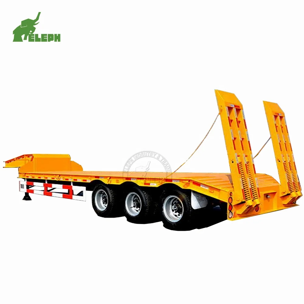 30 ton 40ft 60 tons lowbed low bed lowboy cargo transport semi truck trailer