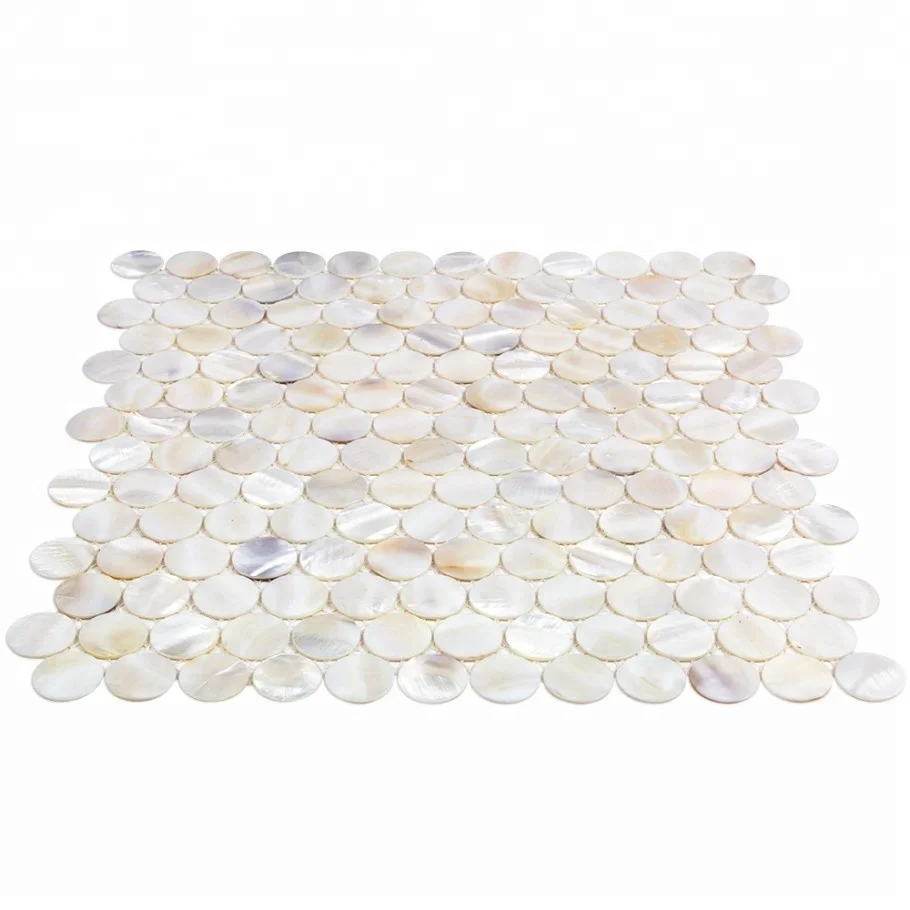Decorstone24 Mother Of Pearl Penny Round Mosaic White Backsplash Wall Tile