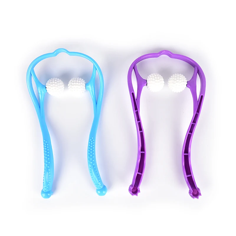 Neck Massage Tool Pressure Relieve Hand Roller Massage Neck Shoulder Dual Trigger Point Self Massager collar