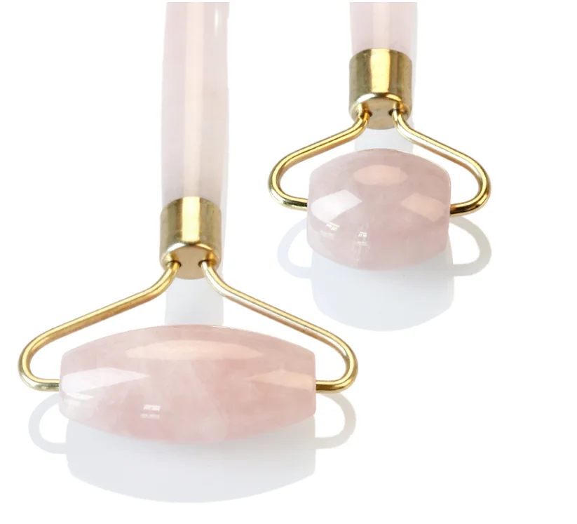 
RTS Dropshipping natural anti aging mini facia lmassager tools pink green rose quartz face lift jade roller for face 