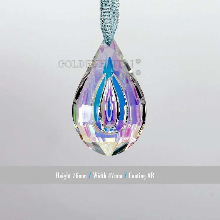 Goldenhaitai 76mm K9 Crystal Rainbow Prism for chandelier Lighting lamp accessories Jewelry Pendant 7890