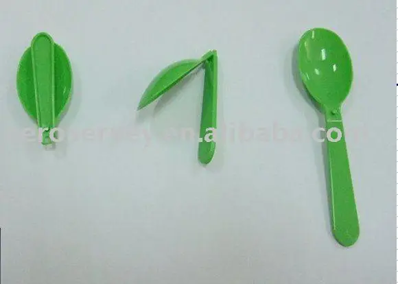 Disposable Plastic Folding Yogurt Spoon