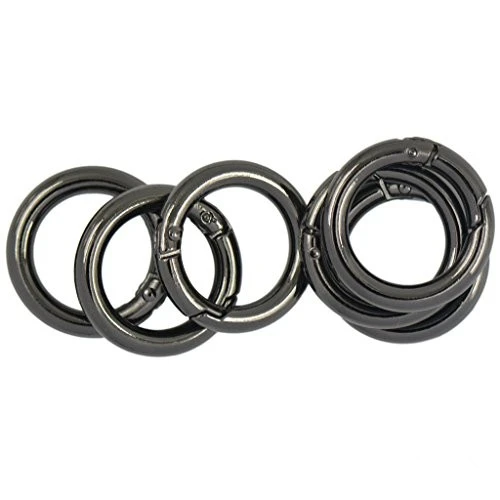 Circle Round Carabiner Camping Spring Snap Clips Hooks Keychain Key Ring