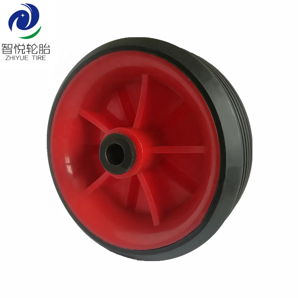 Small wheel 3.5 inch solid rubber wheel for trolley cart, auxiliary trolley wheels, bike auxillary wheels