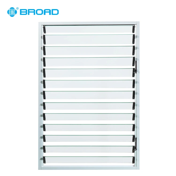 Modern balcony vertical aluminum adjustable louver shutter window