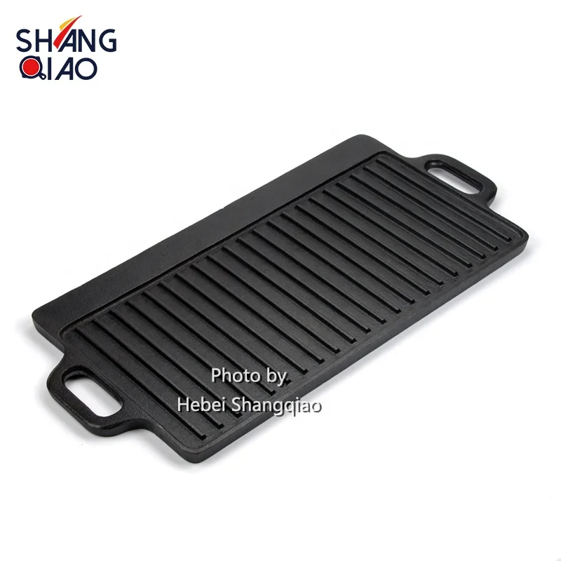 Кухонная посуда для кемпинга, предварительно приправленная чугунная жала, сверхпрочная двухсторонняя горелка, Чугунная жаровня