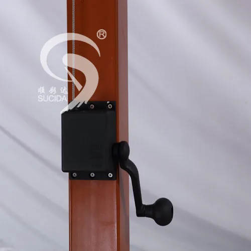 Top Grade Large Square Shape Wooden Parasol Hanging Outdoor Umbrella