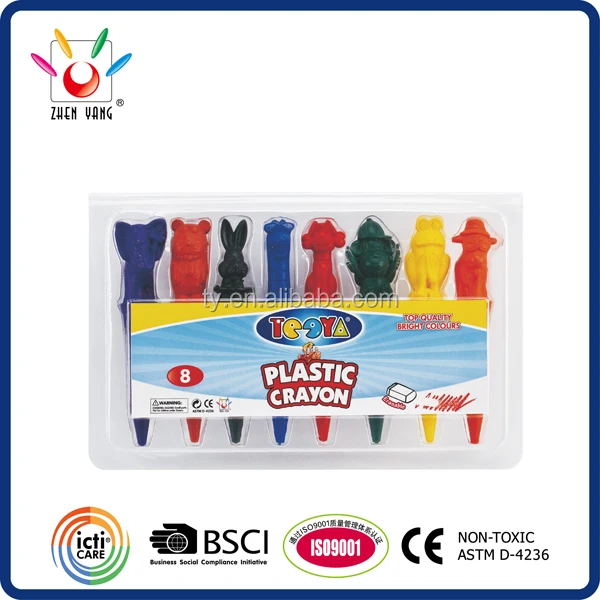 6INI STACKING CRAYON|6IN1 PLASTIC CRAYON IN BLISTER PACK