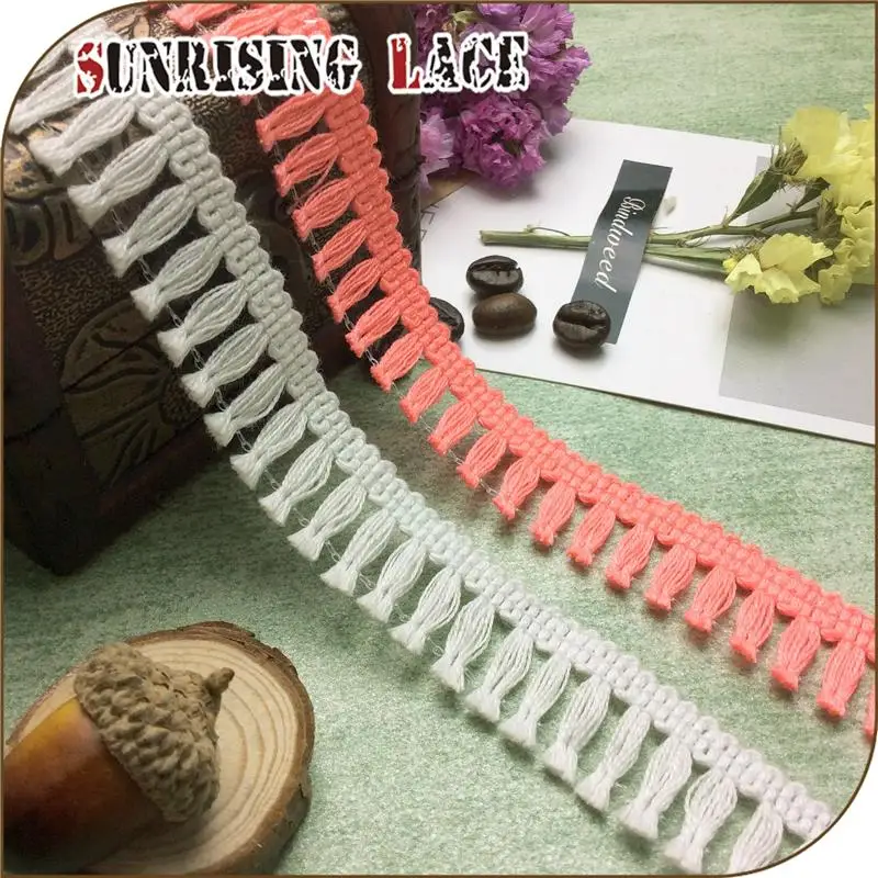 Textile Accessories Latest Tassel Cotton Curtain Fringe Braid Lace Trim
