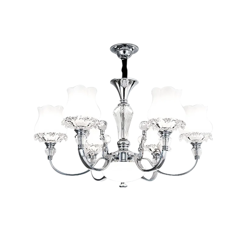 
Modern Design K9 Crystal Electroplating Painting Lights E14 LED 6-10 pcs Chrome Chandelier Pendant light 