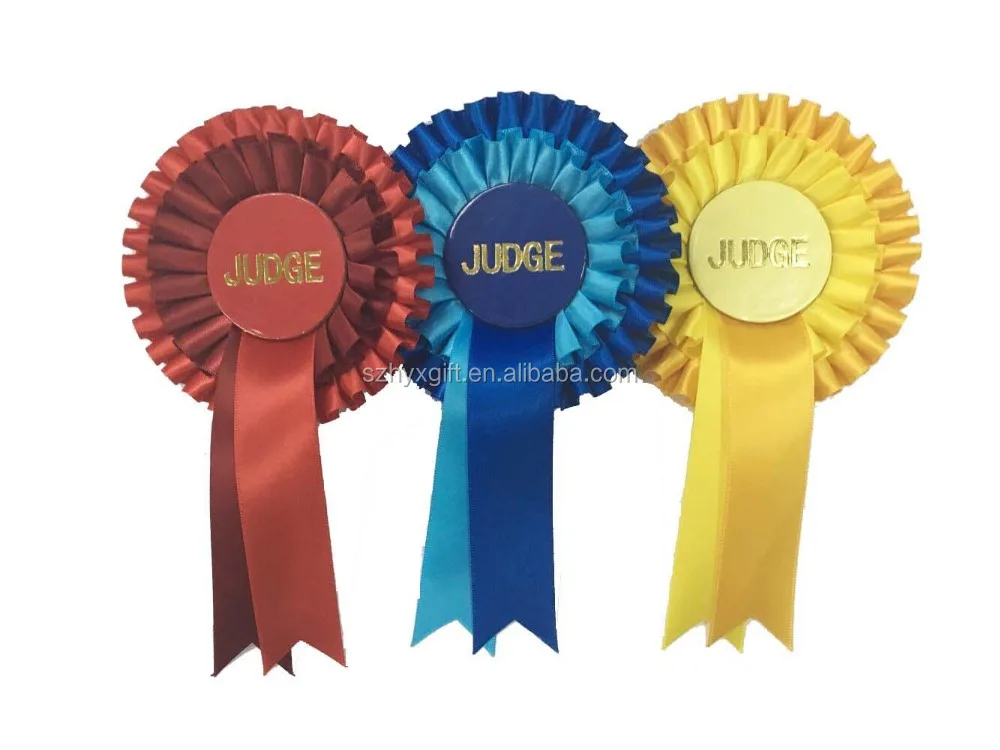 Rosette Award Ribbon Party Fashion cool cheap custom award ribbon rosette button badge