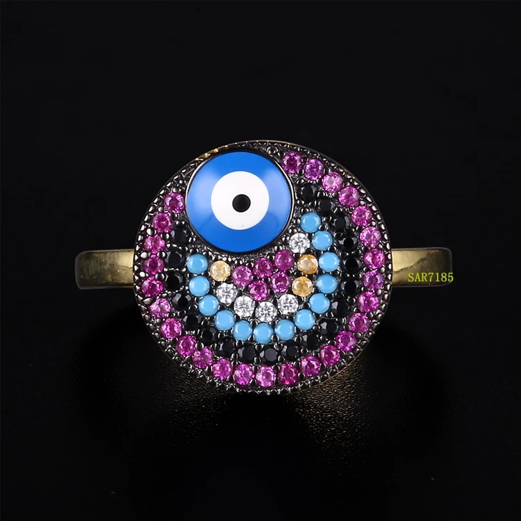 
Sevenajewelry brand SAR7185 Custom Gold Ring Model Micro Pave Cubic Zircon Rings For Men 