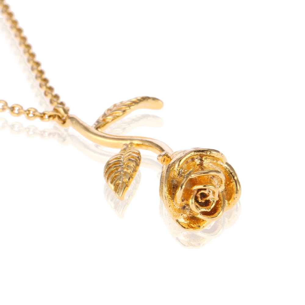 Beauty and The Beast Final Rose Flower Necklace for Women La Bella Y La Bestia Personalized Birthstone bella y bestia Jewelry