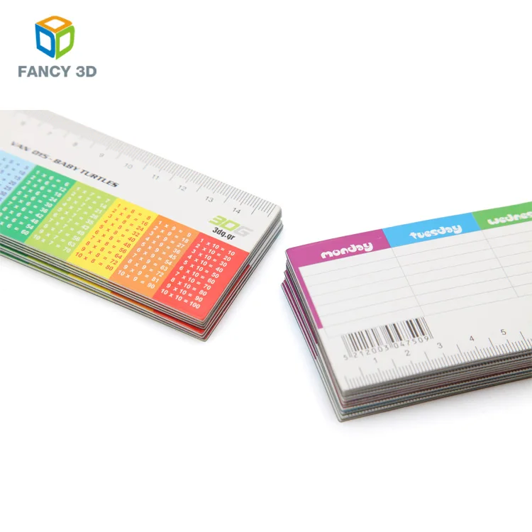 Zebulun пользовательские продукты таблица умножения точные 3D пластиковые линзовидные линейки