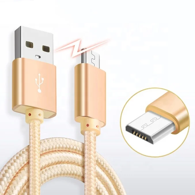 Micro usb Cable Charger 2A Braided Nylon Data Sync usb Charging Cable for Samsung Android Cell Phones