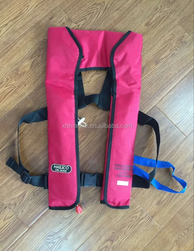 Custom logo 300N double chamber inflatable life jacket SOLAS approved