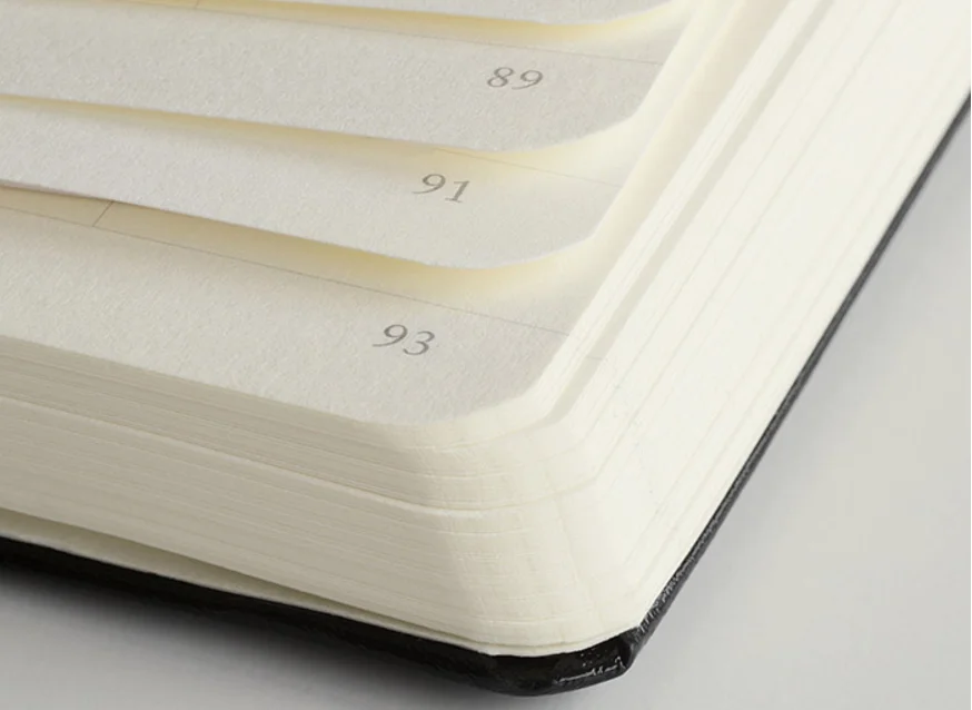 A5 black leather lined printing soft cover notebook with tear off pages