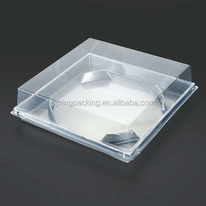 
ISO22000 Audit Square Dome Food Container Plastic Cake Boxes 