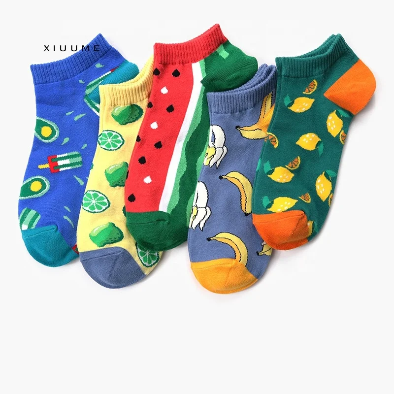 
2019 New Fashion top quality men cotton colorful ankle happy funny fleece socks 