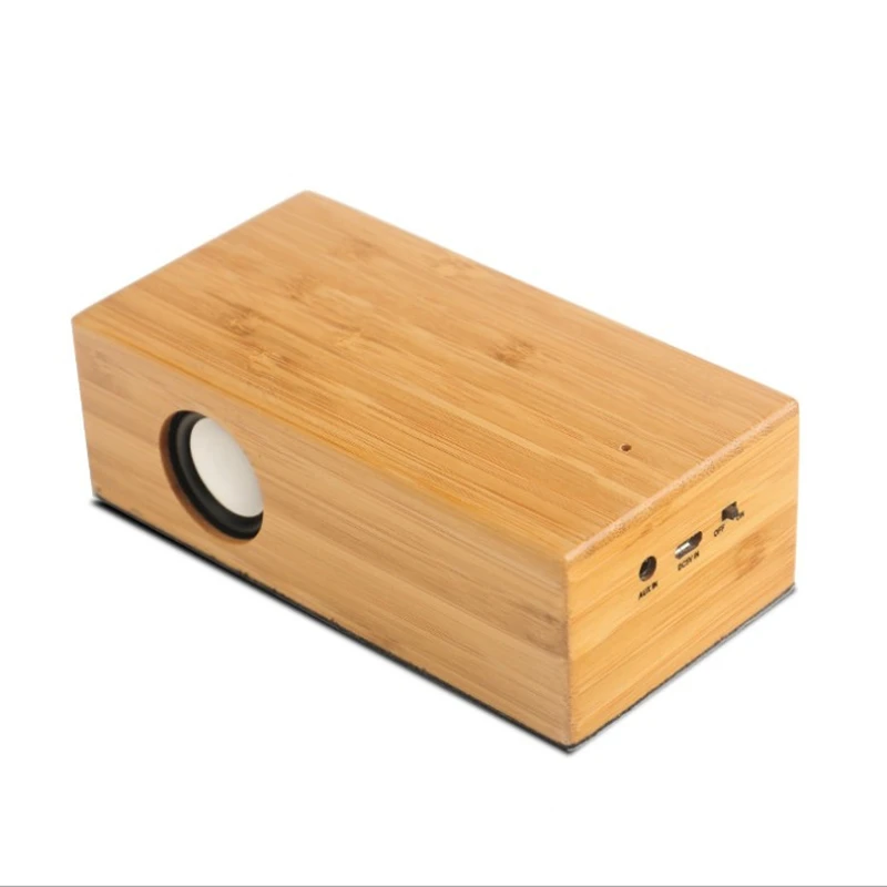 
Hot sale wooden small speaker creative wireless audio retro induction smart phone computer speakers 