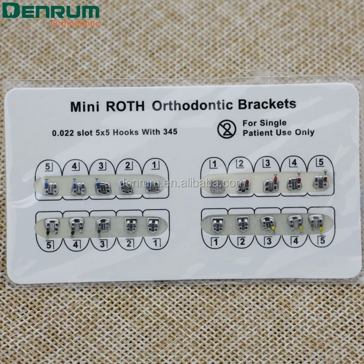 
Denrum Dental Supply Mesh Base MIM Orthodontic Mini Roth Brackets 