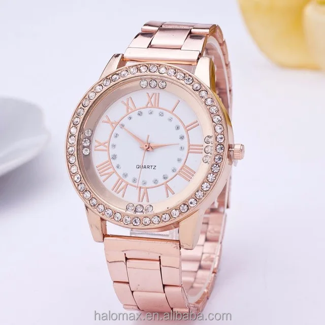 
Luxury Classic Vintage Gold Ladies Watch top brand Fashion Female Crystal Casual Watch Analog Stainless Steel New Quartz watch 