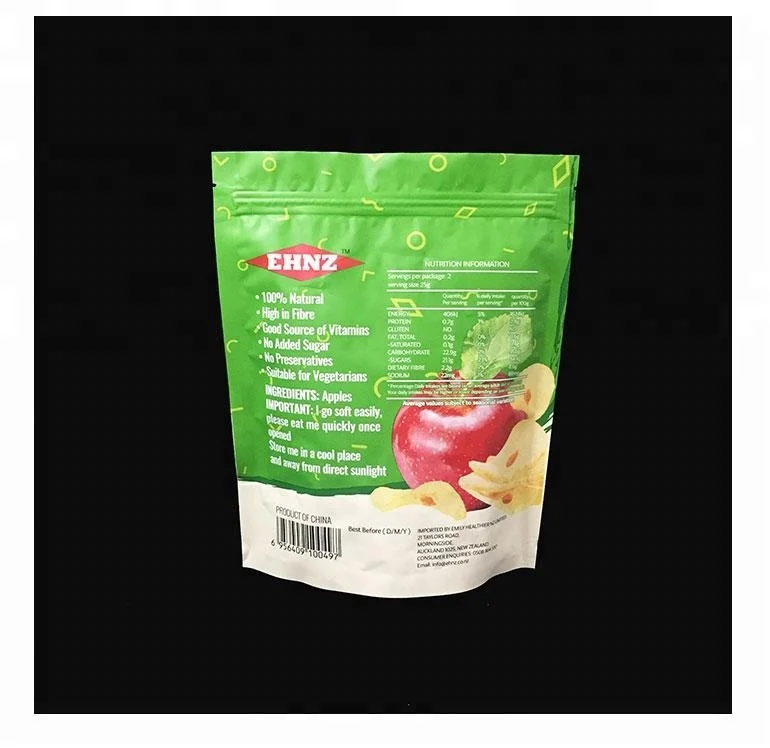 Stand up chips packing zip lock aluminum foil bag
