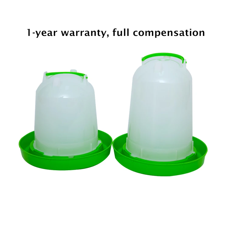 Poultry farm equipment 3L green and white plastic poultry chicken drinker water trough