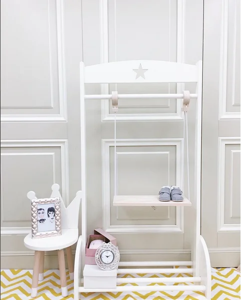 Paint Baby Bedroom Wooden Clothes Hanger Stand Kids Clothing Children Furniture Floor Display Hanger