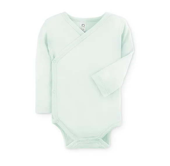 
whosale button long sleeve organic cotton new born clothes baby bodysuit rompers 