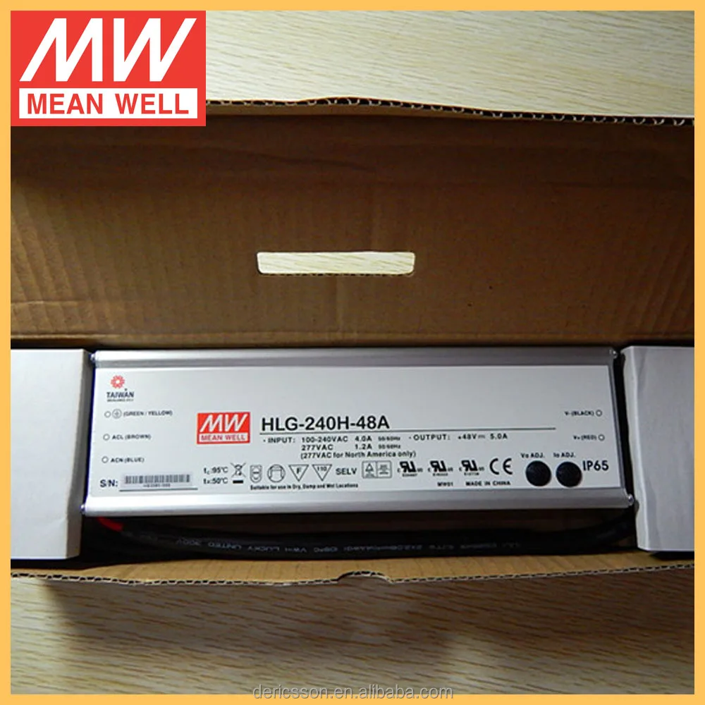MEAN WELL 48V LED Driver 200W with CE approved HLG-240H-48A
