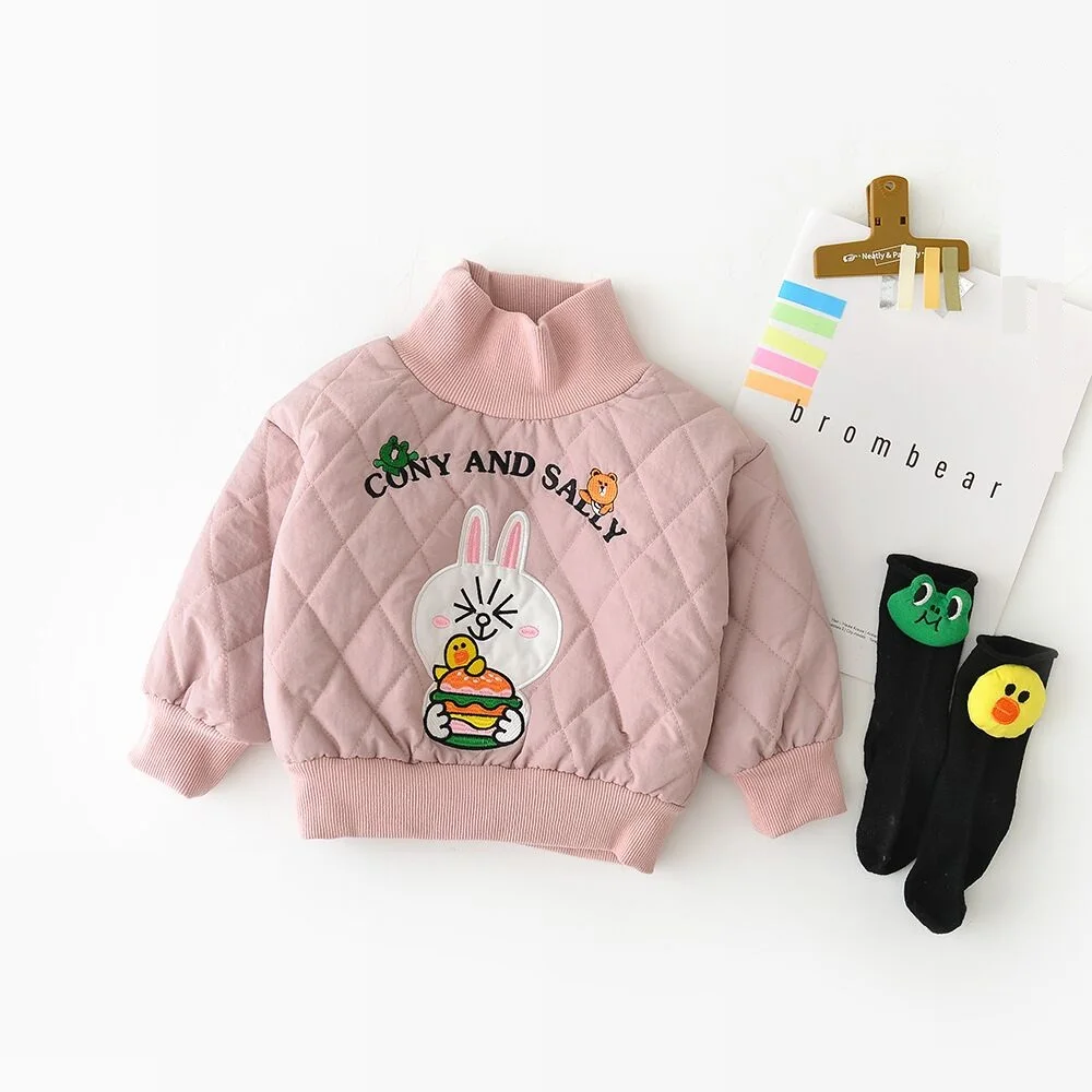 
Wholesale winter outerwear for children baby coats cartoon embroidery cotton jacket 