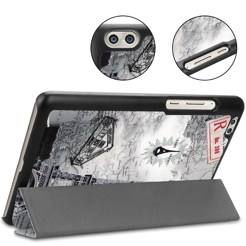 Pu Leather Smart Case Cover For Huawei docomo dtab Compact d-02K 2018 8.0 Tablet