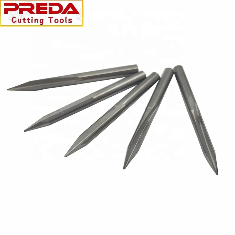 
Solid carbide 30 degree 4mm HRC55 flat bottom engraving bits with tip radius 