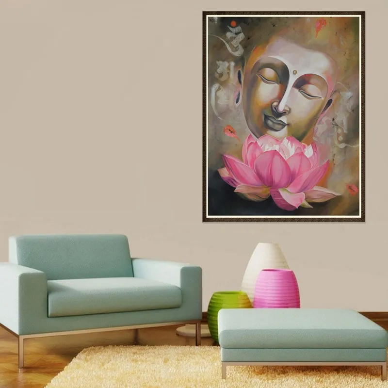 Diamond painting cross stitch laughing Buddha face painting