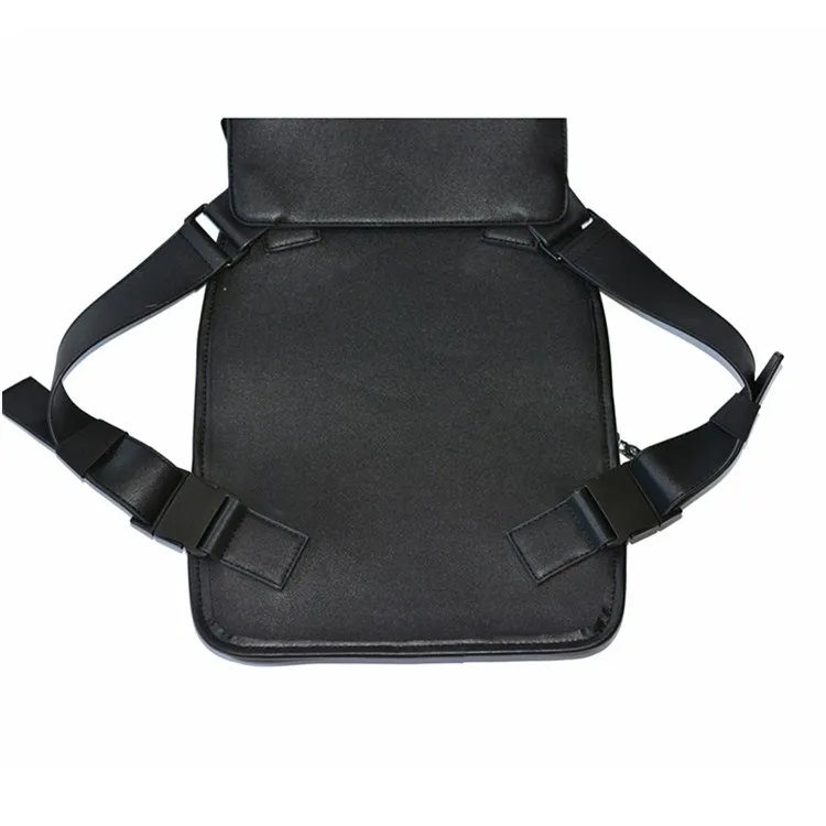 Luxury Military PU Leather Chest Rig Tactical Vest with Metal Buckle