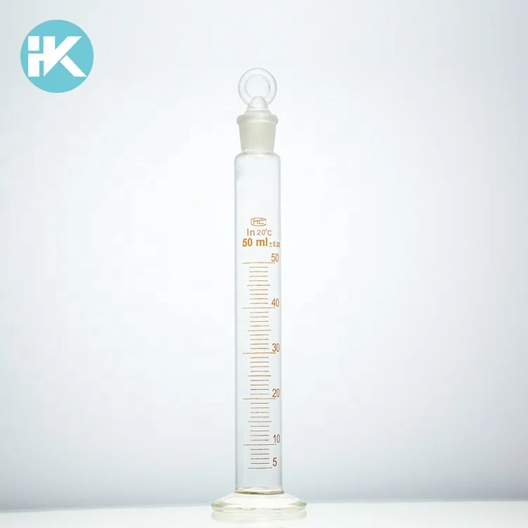 Huke Customized Serialized and Certified 50ml Laboratory Mixing Scale Measuring Cylinder