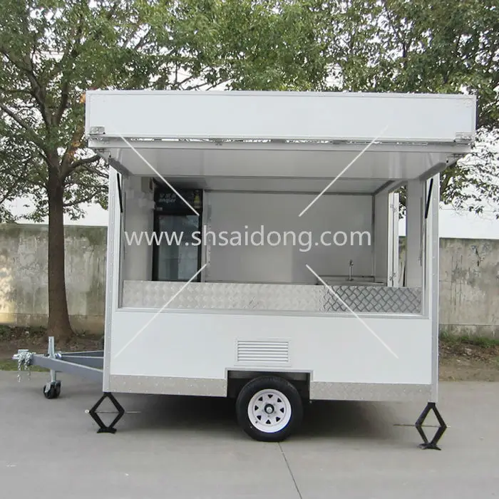 Fiberglass Beautiful food trailer/snack food catering truck made in Shanghai