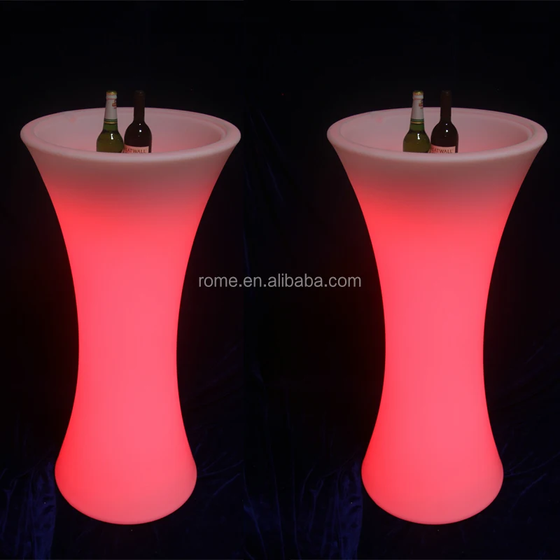 Big high rechargeable cooler outdoor stand led ice bucket table