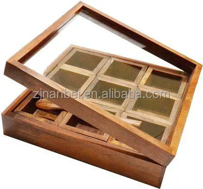 Деревянная коробка для специй с логотипом под заказ, деревянные ящики с отсеками