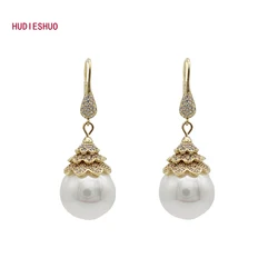 wholesale lovely gold plated pearl Austrian crystal drop jewelry earrings
