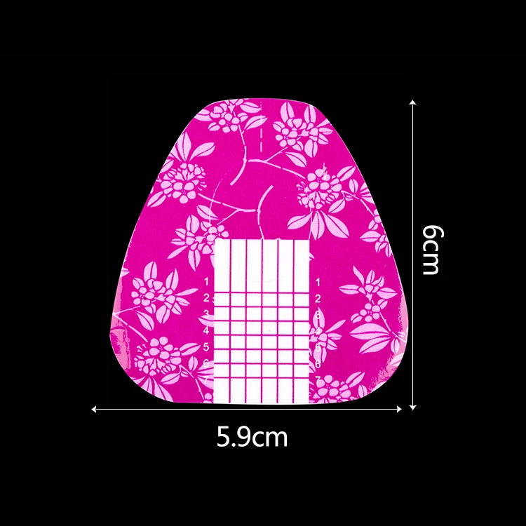
Professional Big Size Purple Nail Art Paper Form OEM For Acrylic UV Gel Nail Extensions Flower Horseshoe 